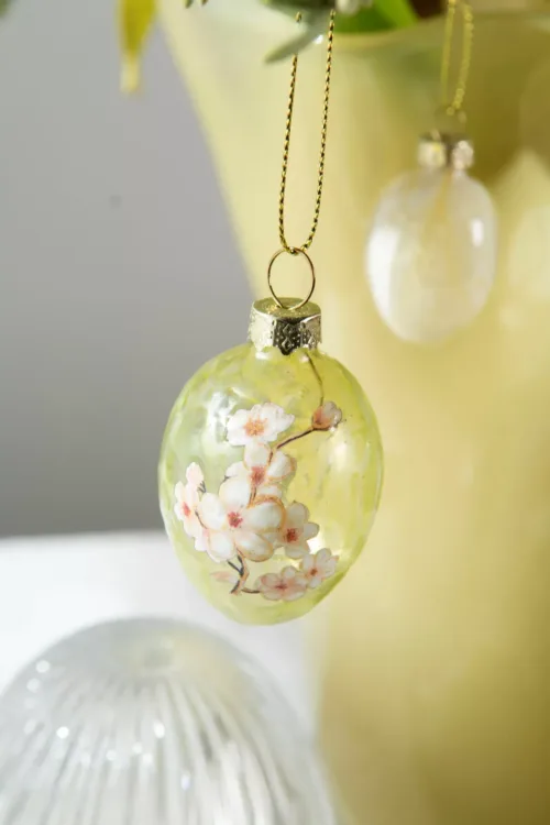 Glass egg med Blomster