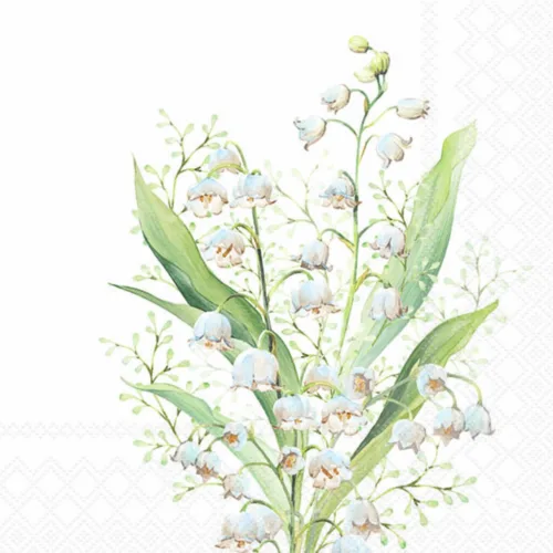 Serviett - Lily of the Valley - Hvit